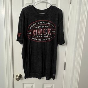 Rock Revival Graphic Logo T-Shirt Black Red Short Sleeve Men’s XL